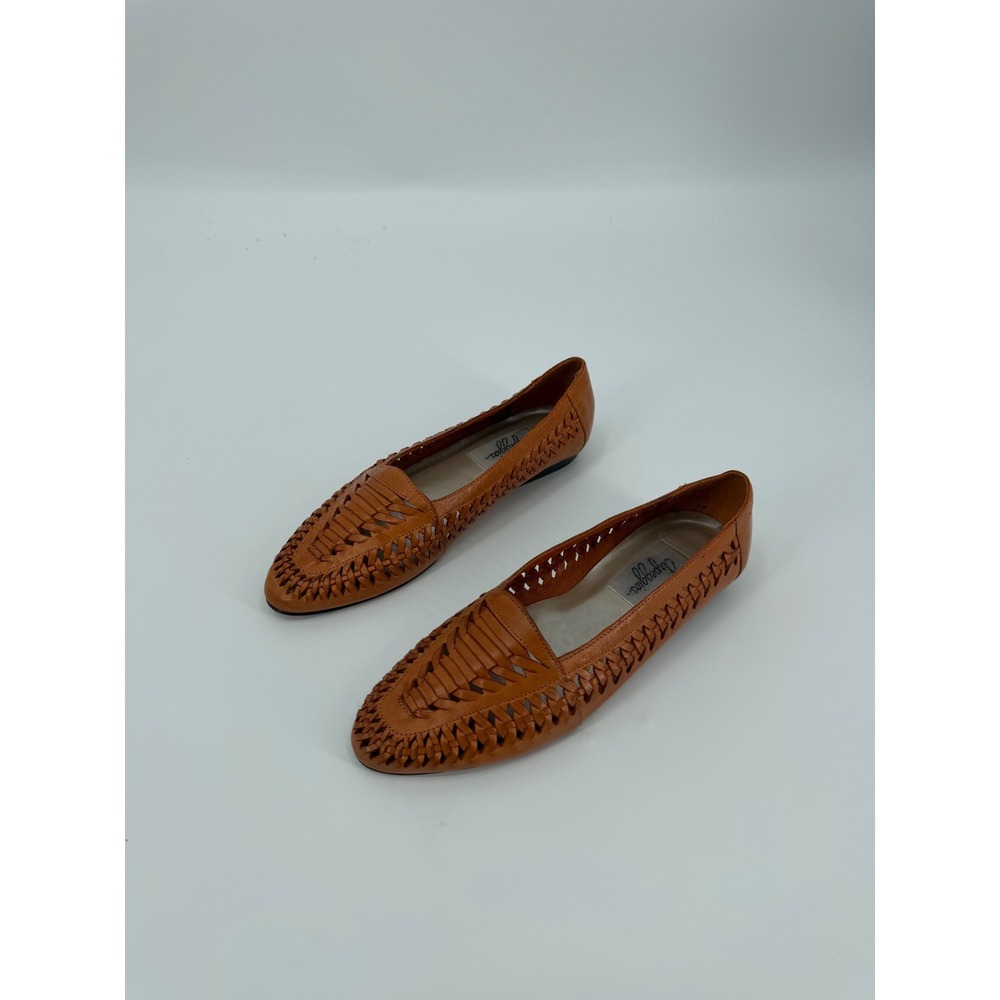 Arpeggios Vintage Tan Woven Leather Huarache Loafers 7M Made in Brazil Page